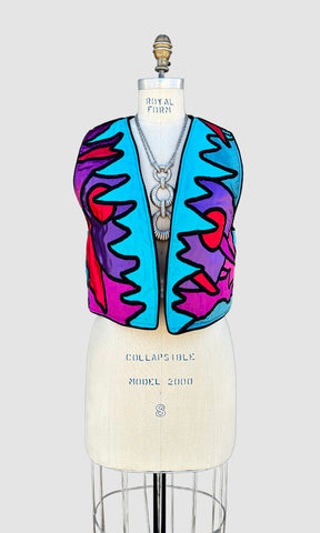 JUDITH ROBERTS 80s/90s Abstract Vest • Size Medium