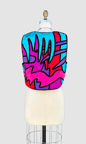 JUDITH ROBERTS 80s/90s Abstract Vest • Size Medium