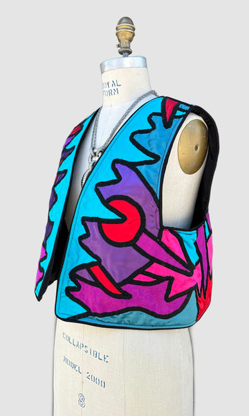 JUDITH ROBERTS 80s/90s Abstract Vest • Size Medium