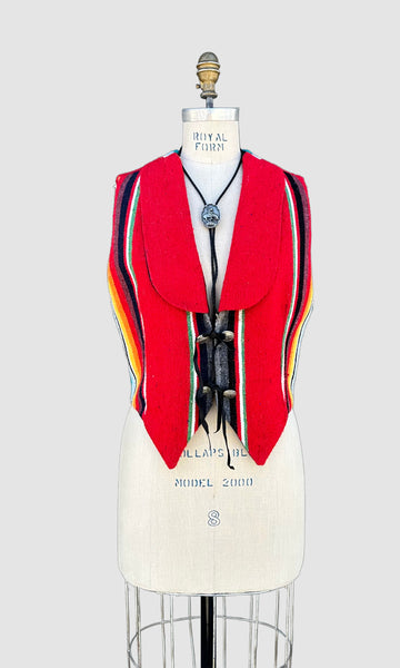 DION of TEXAS 80s/90s Southwestern Woven Blanket Vest • Medium