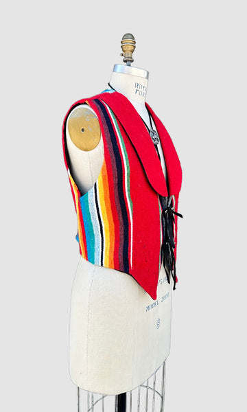 DION of TEXAS 80s/90s Southwestern Woven Blanket Vest • Medium