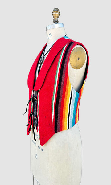 DION of TEXAS 80s/90s Southwestern Woven Blanket Vest • Medium