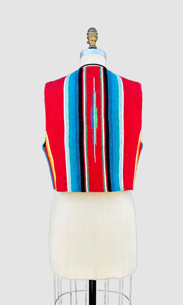 DION of TEXAS 80s/90s Southwestern Woven Blanket Vest • Medium