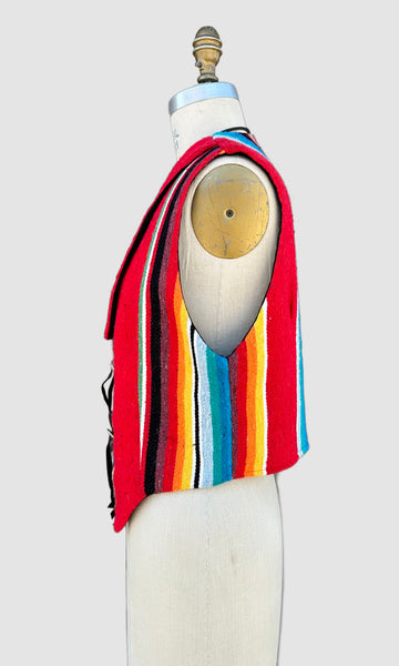 DION of TEXAS 80s/90s Southwestern Woven Blanket Vest • Medium