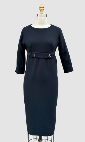 GALANOS 60s Vintage Little Black Dress • Medium