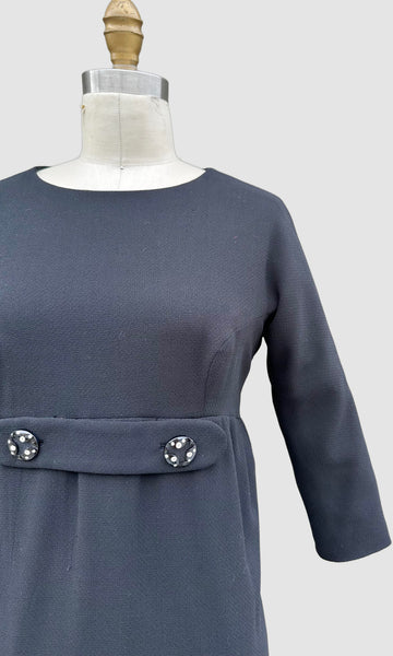 GALANOS 60s Vintage Little Black Dress • Medium
