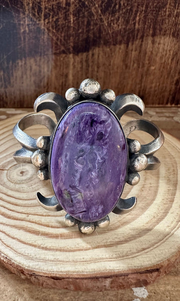 PURPLE CHAROITE SILVER Cuff 70g