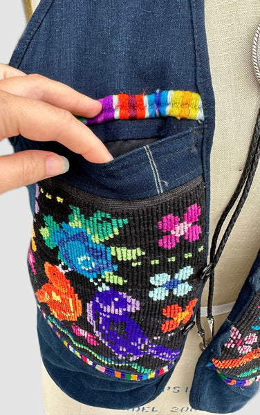 VINTAGE GUATEMALAN WOVEN Lovebird Vest • Large