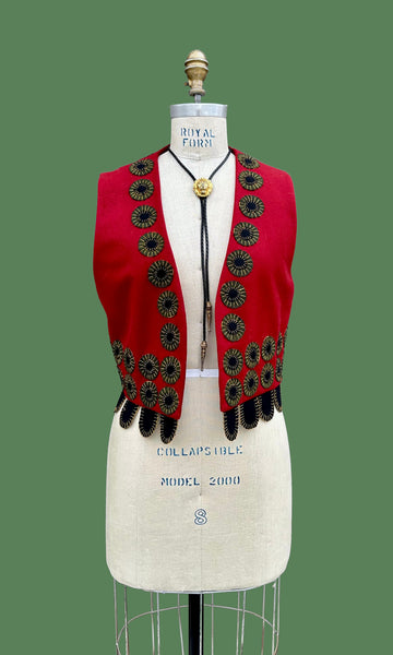 DOUBLE D RANCH Wear Vintage Wool Horse Vest • Small