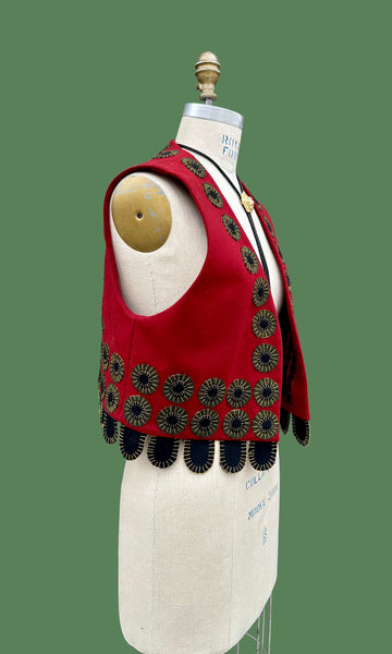 DOUBLE D RANCH Wear Vintage Wool Horse Vest • Small