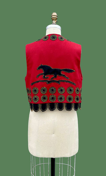DOUBLE D RANCH Wear Vintage Wool Horse Vest • Small