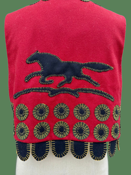 DOUBLE D RANCH Wear Vintage Wool Horse Vest • Small