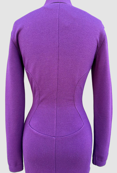ALAIA Vintage 80s Purple Knit Dress • Medium