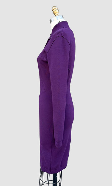 ALAIA Vintage 80s Purple Knit Dress • Medium