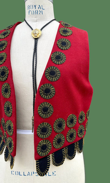 DOUBLE D RANCH Wear Vintage Wool Horse Vest • Small