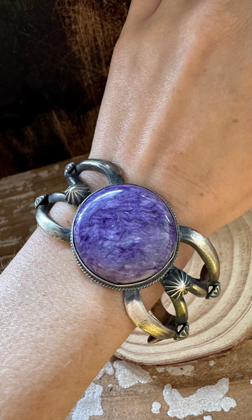 PURPLE MERMAID CHAROITE Silver Cuff 68g