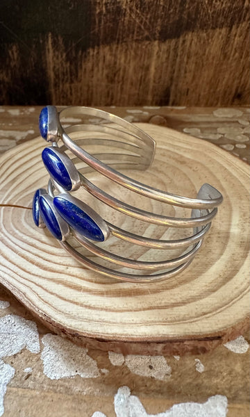 BLUE LAPIS LAZULI Sterling Silver Cuff 42g