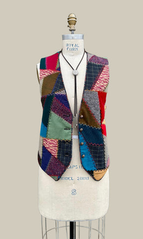PATRICIA ANNE VINTAGE Patchwork 80S/90s Vest • Medium