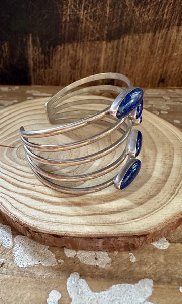 BLUE LAPIS LAZULI Sterling Silver Cuff 42g