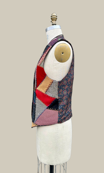 PATRICIA ANNE VINTAGE Patchwork 80S/90s Vest • Medium