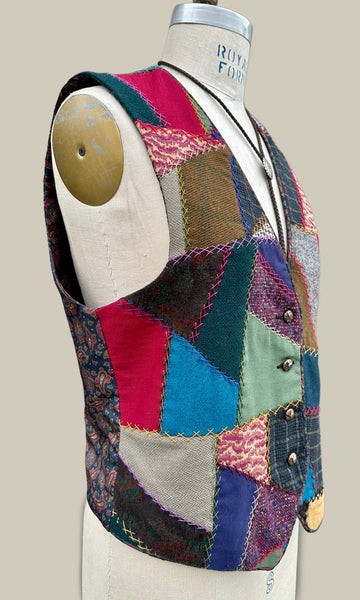 PATRICIA ANNE VINTAGE Patchwork 80S/90s Vest • Medium