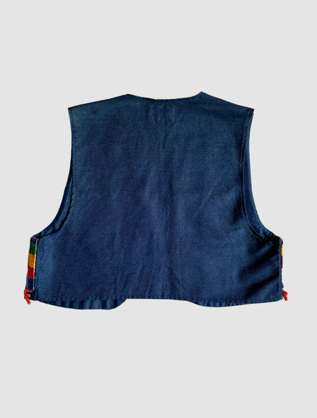 SACO BANANAS by Aria 90s Southwestern Weave Vest • Med/Lg