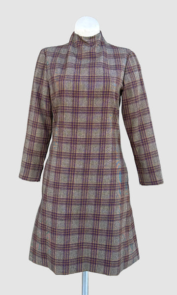 RUDI GERNREICH Vintage 60s Plaid Dress • X-small