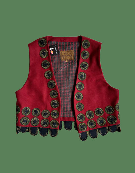 DOUBLE D RANCH Wear Vintage Wool Horse Vest • Small