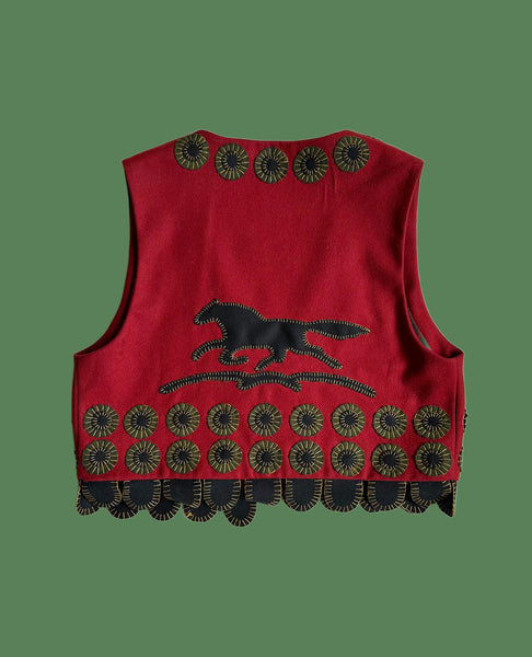 DOUBLE D RANCH Wear Vintage Wool Horse Vest • Small