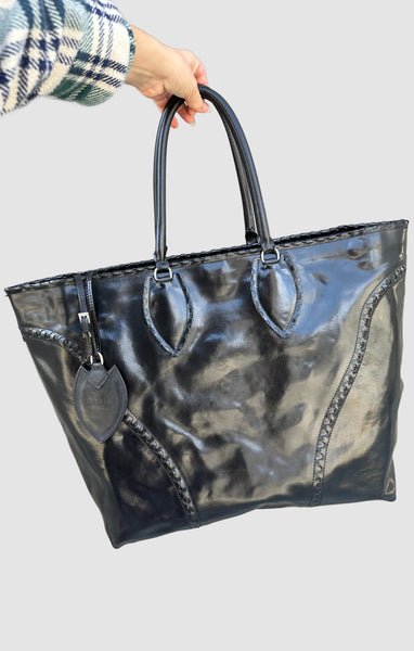 AZZEDINE ALAÏA Vintage 90s Large Black Handbag