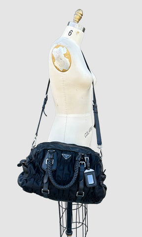 PRADA Milano Vintage Black Leather Handbag