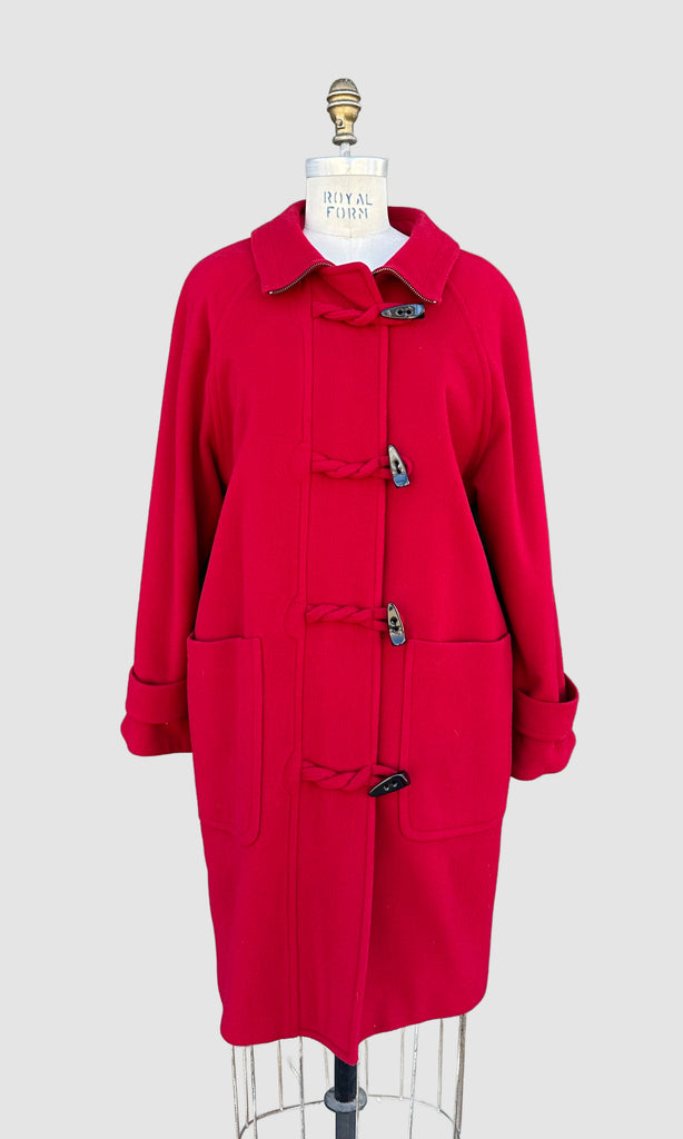 BURBERRY'S Vintage 80s Red Wool and Cashmere Parka • Medium – Love