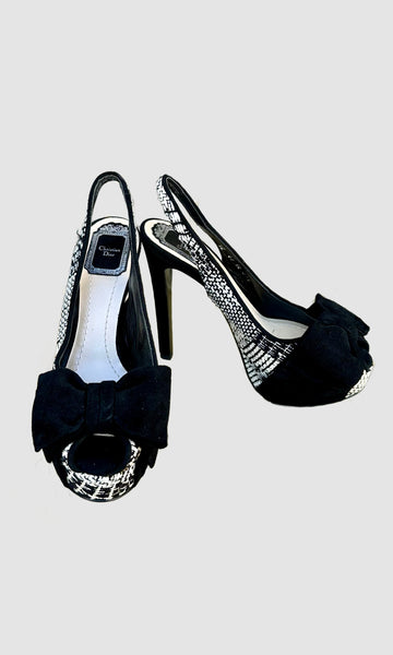 CHRISTIAN DIOR Slingback Platform Heels • 6.5