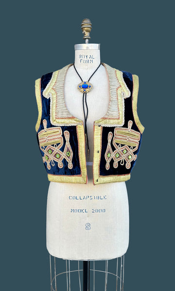 VINTAGE TURKISH OTTOMAN Embroidered 60s/70s Vest • Med/Lg