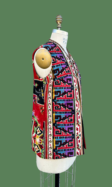 NEIMAN MARCUS 1960s Vintage Tapestry Vest • Small/Med
