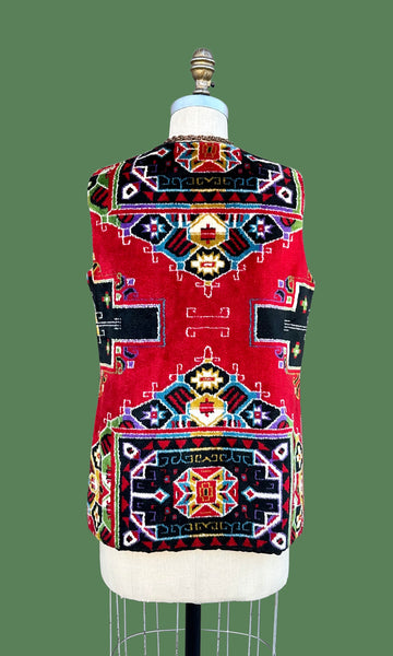 NEIMAN MARCUS 1960s Vintage Tapestry Vest • Small/Med