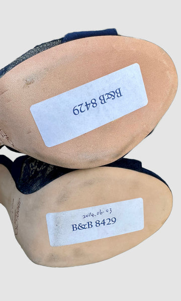 JIMMY CHOO London Navy Suede Heels • 6.5