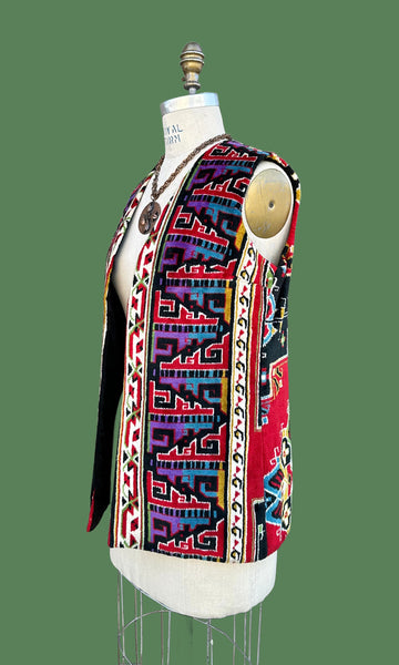 NEIMAN MARCUS 1960s Vintage Tapestry Vest • Small/Med