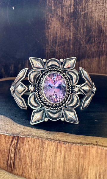 AMETHYST EMERSON DELGARITO Silver & Gemstone Cuff • 54g