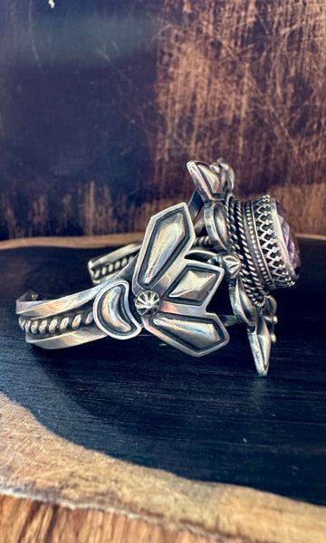 AMETHYST EMERSON DELGARITO Silver & Gemstone Cuff • 54g