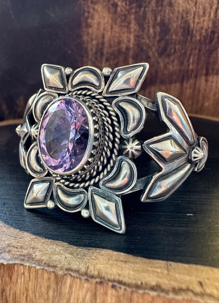 AMETHYST EMERSON DELGARITO Silver & Gemstone Cuff • 54g
