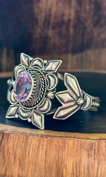 AMETHYST EMERSON DELGARITO Silver & Gemstone Cuff • 54g