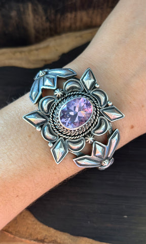 AMETHYST EMERSON DELGARITO Silver & Gemstone Cuff • 54g