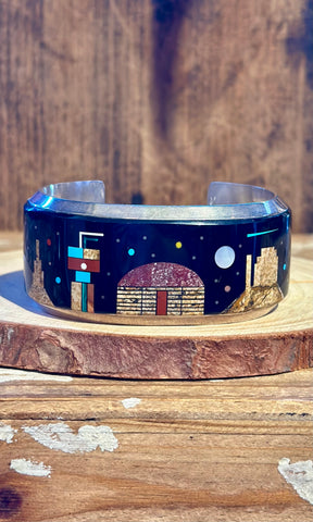 CALVIN DESSON Navajo Pueblo Night Sky Cuff
