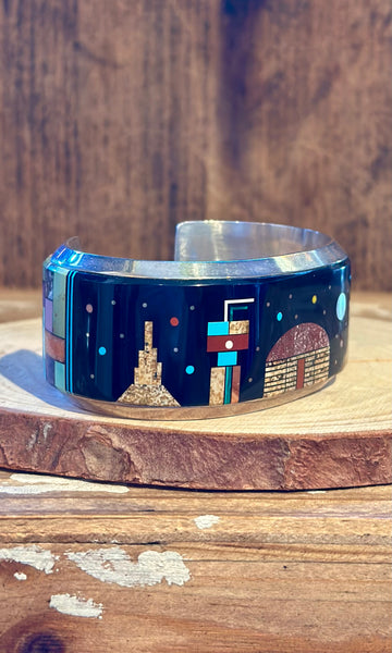 CALVIN DESSON Navajo Pueblo Night Sky Cuff