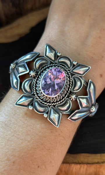 AMETHYST EMERSON DELGARITO Silver & Gemstone Cuff • 54g