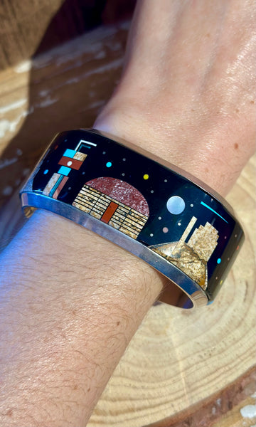 CALVIN DESSON Navajo Pueblo Night Sky Cuff