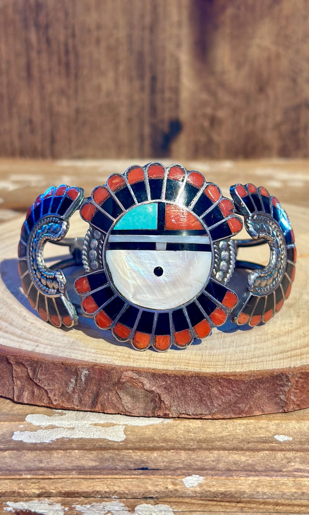 ROGER & LELA CELLICION Vintage Zuni Sun Face Cuff