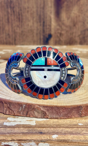 ROGER & LELA CELLICION Vintage Zuni Sun Face Cuff
