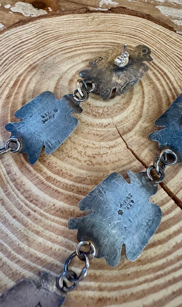 GABRIELLE YAZZIE Triple Thunderbird Silver & Turquoise Earrings